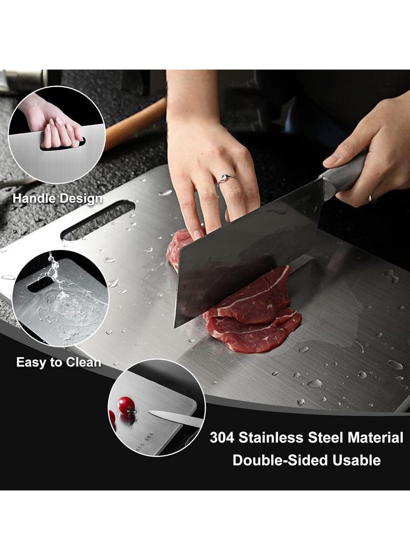 Yuwell Stainless Steel SUS304 Titanium Cutting Board 23 x 33.5 CM, Food Grade Pure Titanium Chopping Board, Odor Resistant & Non-Porous Multifunctional Cutting Board for Meat, Vegetables & Fruits - Image 4